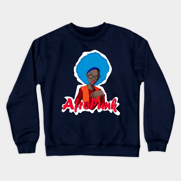 AfroPunk Bulma Crewneck Sweatshirt by CrossedGFX